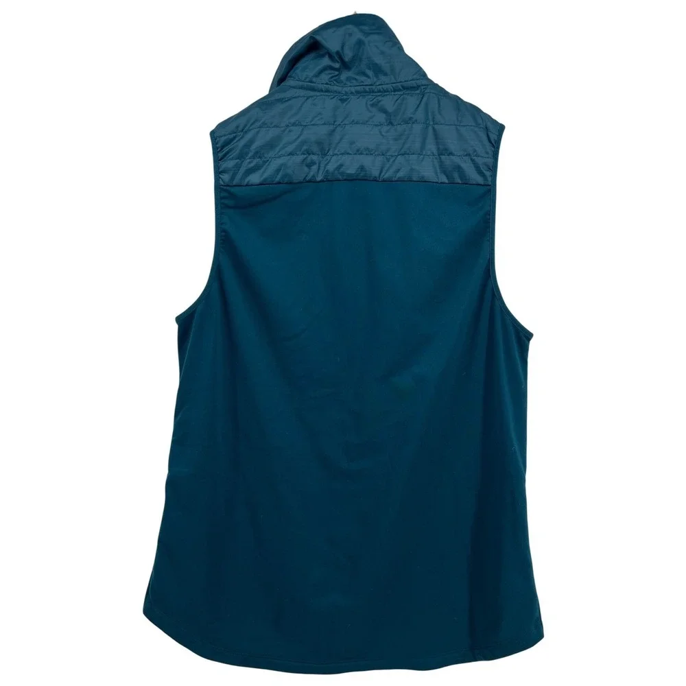 Nike Essential Quilted Running Aerolayer Mock Neck Vest Teal Blue Women Medium - Picture 2 of 6